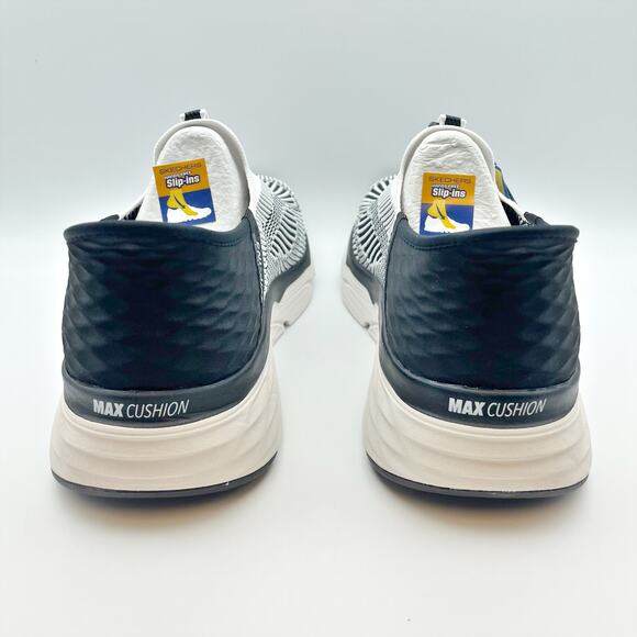 Skechers Men's Max Cushioning Elite Slip On Sneakers Size 9 Black White Knit NIB - Picture 8 of 11